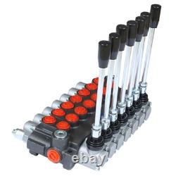 Hydraulic Directional Control Valve 7 Spool 13gpm P40 Double Acting Cylinder 60L