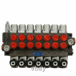 Hydraulic Directional Control Valve 7 Spool 13gpm P40 Double Acting Cylinder 60L