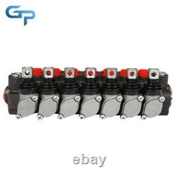 Hydraulic Directional Control Valve 7 Spool 3600PSI 13GPM + Conversion Plug