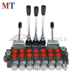Hydraulic Directional Control Valve 7 Spool 40L 2 Joystick BSPP Interface 11GPM