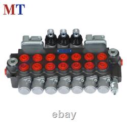 Hydraulic Directional Control Valve 7 Spool 40L 2 Joystick BSPP Interface 11GPM