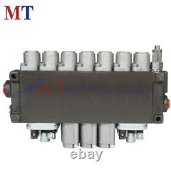 Hydraulic Directional Control Valve 7 Spool 40L 2 Joystick BSPP Interface 11GPM
