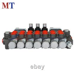 Hydraulic Directional Control Valve 7 Spool 40L 2 Joystick BSPP Interface 11GPM
