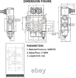 Hydraulic Directional Control Valve, Joystick Operation, 11GPM Flow Rate