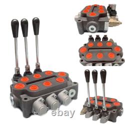 Hydraulic Directional Control Valve Tractor Loader Double Acting 3 Spool 25 GPM