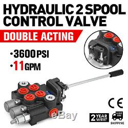 2 Spool 11GPM Hydraulic Control Valve Double Acting Tractor Loader W/Joystick