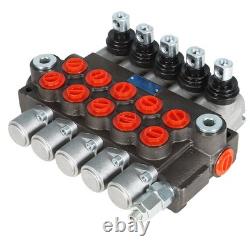 Hydraulic Directional Control Valve With 13 GPM 5 Spools 4-Way Tandem Center