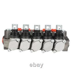 Hydraulic Directional Control Valve With 13 GPM 5 Spools 4-Way Tandem Center