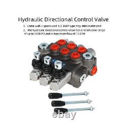 Hydraulic Directional Double Acting Control Monoblock Valve, 3 Spool 13GPM BS