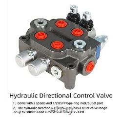 Hydraulic Directional Double Acting Control Monoblock Valve BSPP 2 Spool 25GPM