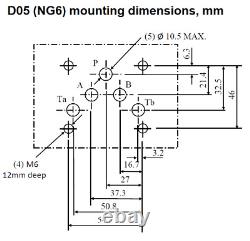 Hydraulic Electrical Solenoid Control Valve D05 (NG10) 31 GPM 4560 psi AC or DC