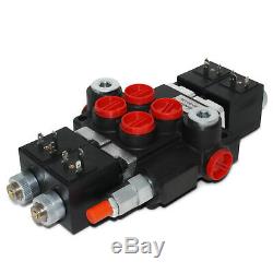 Hydraulic Monoblock Directional Solenoid Control Valve, 2 Spool, 13 GPM, 12V DC