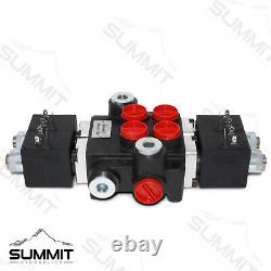 Hydraulic Monoblock Directional Solenoid Control Valve 2 Spool, 13 GPM with Switch