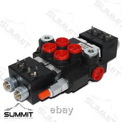 Hydraulic Monoblock Directional Solenoid Control Valve 2 Spool, 13 GPM with Switch