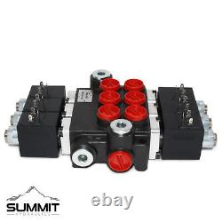 Hydraulic Monoblock Solenoid Directional Control Valve 3 Spool, 13 GPM, 12V DC