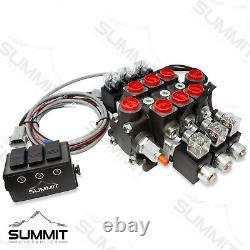 Hydraulic Monoblock Solenoid Directional Control Valve 3 Spool, 27 GPM with Switch