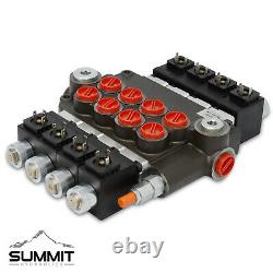 Hydraulic Monoblock Solenoid Directional Control Valve 4 Spool, 21 GPM with Switch