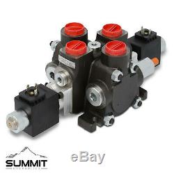 Hydraulic Solenoid Directional Control Valve, Double Acting, 1 Spool, 27 GPM, 12