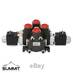 Hydraulic Solenoid Directional Control Valve, Double Acting, 1 Spool, 27 GPM, 12