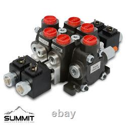Hydraulic Solenoid Directional Control Valve, Double Acting, 2 Spool, 27 GPM