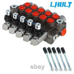 LABLT 13 GPM Hydraulic Directional Control Valve SAE Ports 3600 PSI 5 Spools