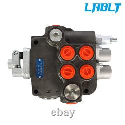 LABLT 3625PSI 21GPM Hydraulic Directional Control Valve SAE 2 Spool WithJoystick