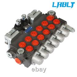 LABLT Hydraulic Backhoe Directional Control Valve 6 Spool 11 GPM SAE 2 Joysticks