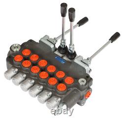 LABLT SAE 21 GPM 6 Spool Hydraulic Backhoe Directional Control Valve 2 Joysticks