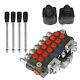 Lablt Sae 6 Spool 11 Gpm Hydraulic Backhoe Directional Control Valve 2 Joysticks