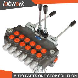 Labwork Hydraulic Backhoe Directional Control Valve with 2 Joystick 6 Spool 21 GPM