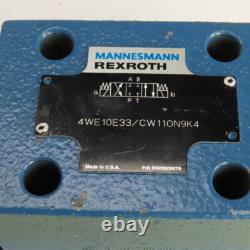Mannesmann Rexroth 4WE10E33/CW110N9K4 4/3 Way Hydraulic Directional Valve 120V