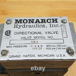 Monarch Model No. 1064 Hydraulic Directional Valve, 3600/1500 PSI USED