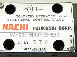 Nachi SA-G01-H3X-D2-E20 Hydraulic Directional Control Wet Solenoid Valve 24VDC