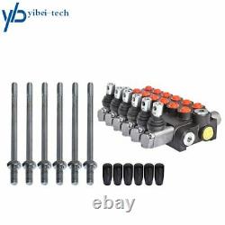 New 11GPM Adjustable Relief Valve 6 Spool Hydraulic Directional Control Valve