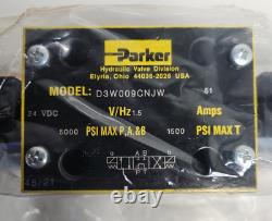 New Parker D3W009CNJW Hydraulic Directional Valve 24V DC PSI Max Module in Box