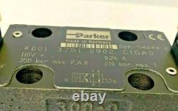 Parker 4D01 3751 0902 C1GAD Hydraulic Directional Valve 110V DC 0.26A 210 bar