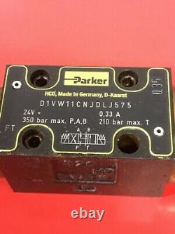 Parker Hydraulic Directional Control Valve, D1VW11CNJDLJ575, 24VDC, Used