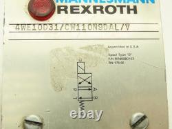 Rexroth 4WE10D31/CW110N9DAL/V Hydraulic Directional Solenoid Valve 120V 4/2