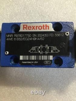 Rexroth R978017750 Directional Spool Valve, 24vdc. New No Box Rexroth R978017750 Directional Spool Valve, 24vdc. New No Box