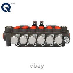 SAE 21 GPM 6 Spool Hydraulic Backhoe Directional Control Valve With 2 Joysticks