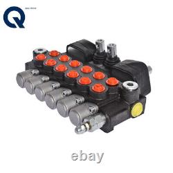 SAE 6 Spool 11 GPM Hydraulic Backhoe Directional Control Valve With 2 Joysticks