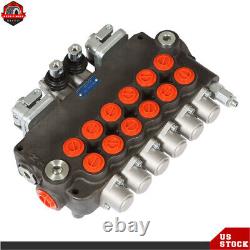 SAE Hydraulic Backhoe Directional Control Valve 21 GPM 6 Spool With 2 Joysticks