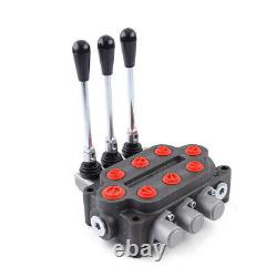 USED 3Spool Hydraulic Directional Control Valve 25GPM Double Acting Adjustable