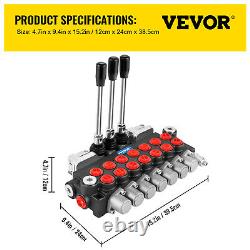 VEVOR 7 Spool 11GPM Hydraulic Directional Control Valve 4500PSI Tractor Joystick