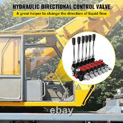 VEVOR Hydraulic Directional Control Valve Hydraulic Spool Valve 6 Spool 11 GPM