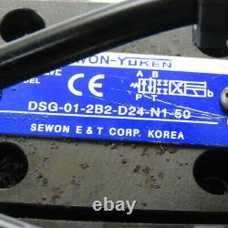 Yuken DSG-01-2B2-D24-N1-50 3 Way Hydraulic Directional Valve Manifold Assembly