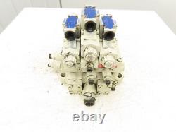Yuken DSG-01 Directional Solenoid Valve 3-Station Hydraulic Manifold Assy 24VDC