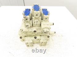 Yuken DSG-01 Directional Solenoid Valve 3-Station Hydraulic Manifold Assy 24VDC