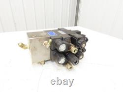 Yuken Hydraulic Directional Solenoid 2 Valve Manifold WithFlow Control & Check