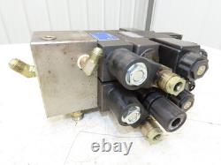 Yuken Hydraulic Directional Solenoid 2 Valve Manifold WithFlow Control & Check